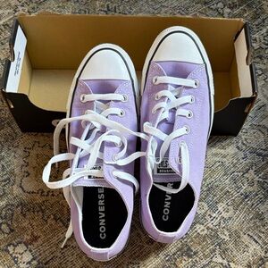 Converse Low Top Sneakers in Lavender with White Accents
